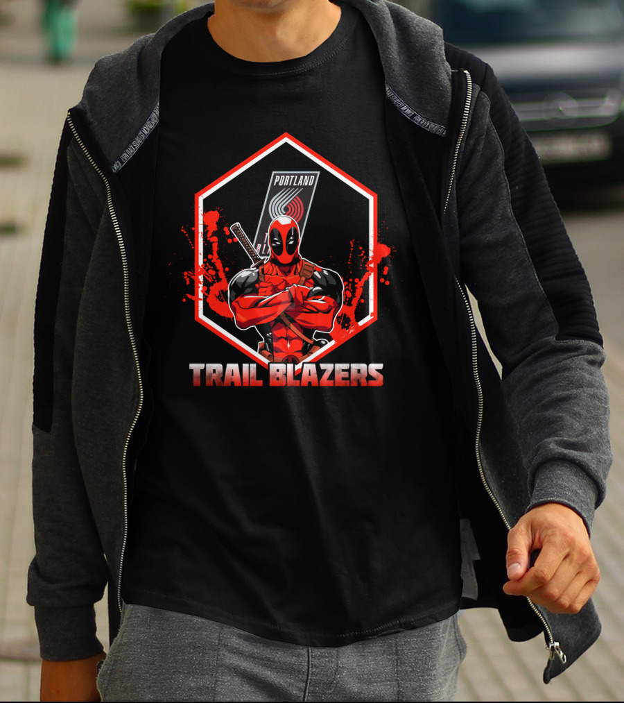 Deadpool Portland Trail Blazers Fan Mashup T-Shirt