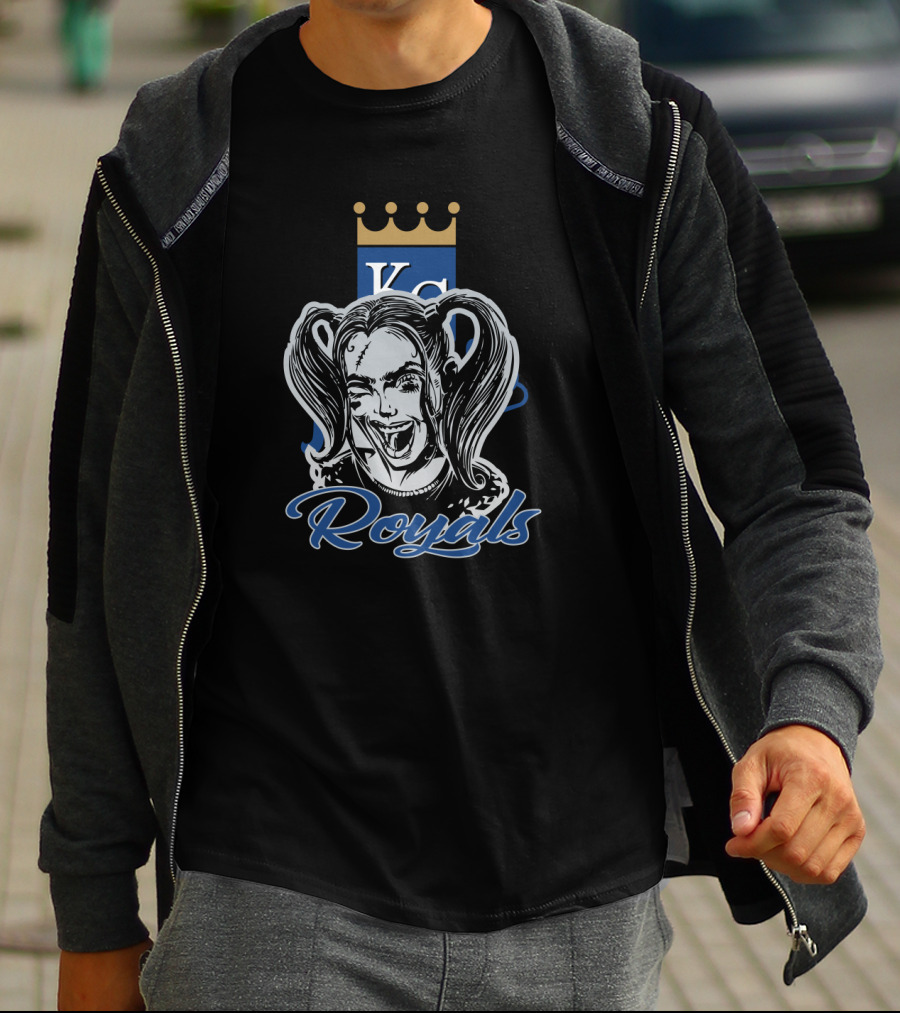 Harley Quinn Kc Royals Crown Royals Fans T-Shirt