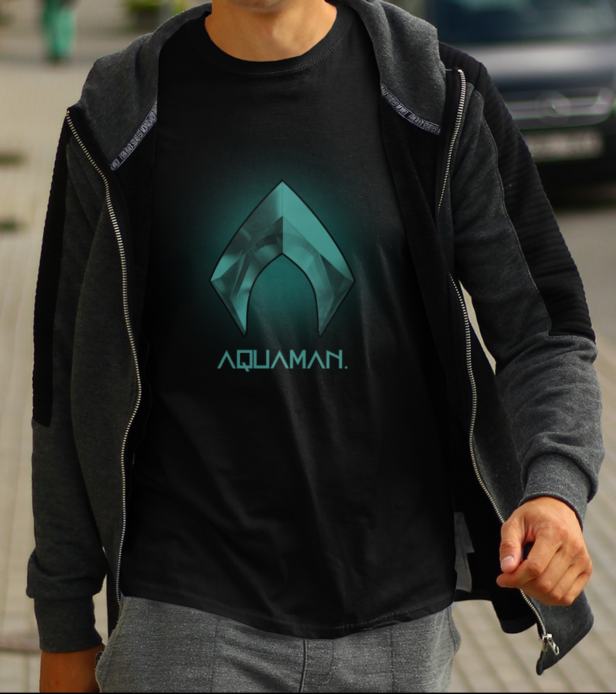 Aquaman Symbol Teal Gradient T-Shirt
