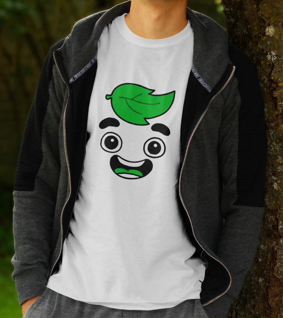 Guava Juice Leaf Head Character Face T-Shirt