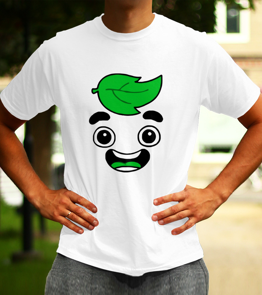 Guava Juice Leaf Head Character Face T-Shirt