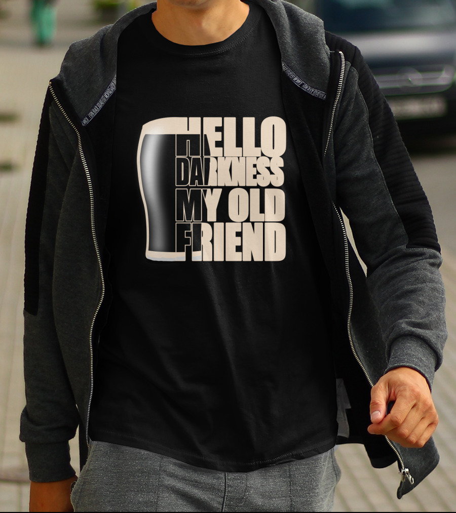 Hello Darkness My Old Friend Beer Glass T-Shirt