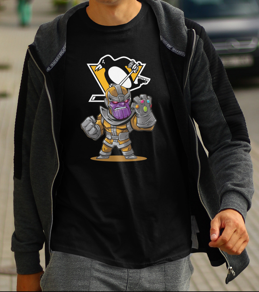 Pittsburgh Penguins Thanos Crossover With Infinity Gauntlet T-Shirt