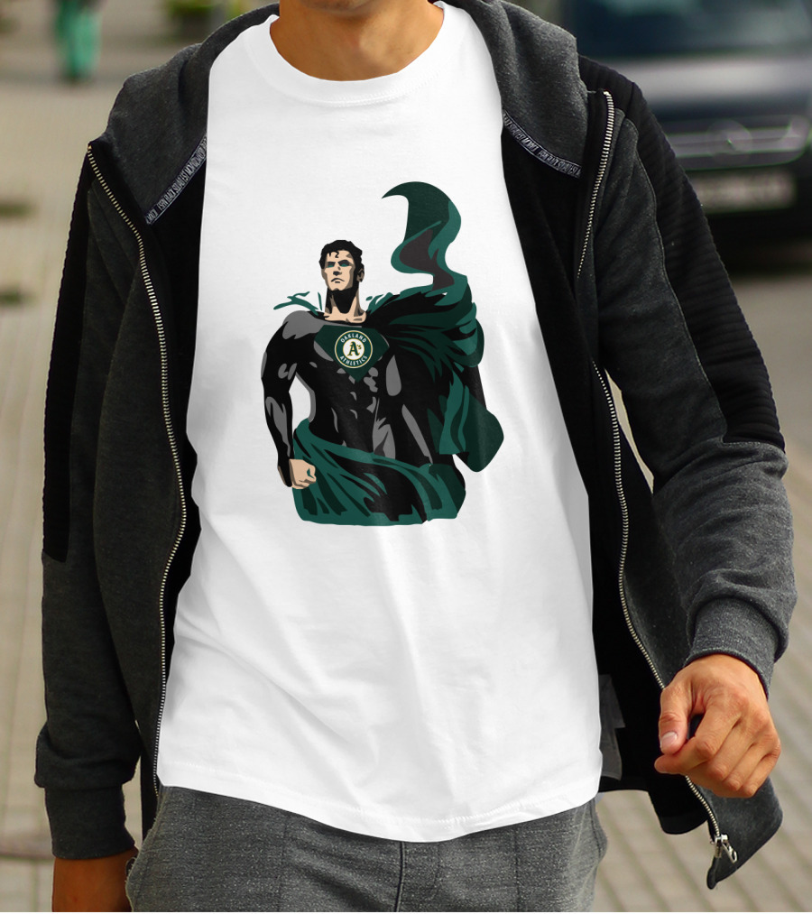 Oakland Athletics Superhero Emblem Combination T-Shirt