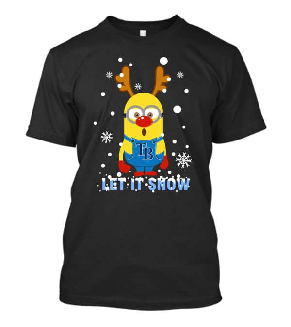 Tampa Bay Rays Minion Christmas Let It Snow Reindeer Fans T-Shirt