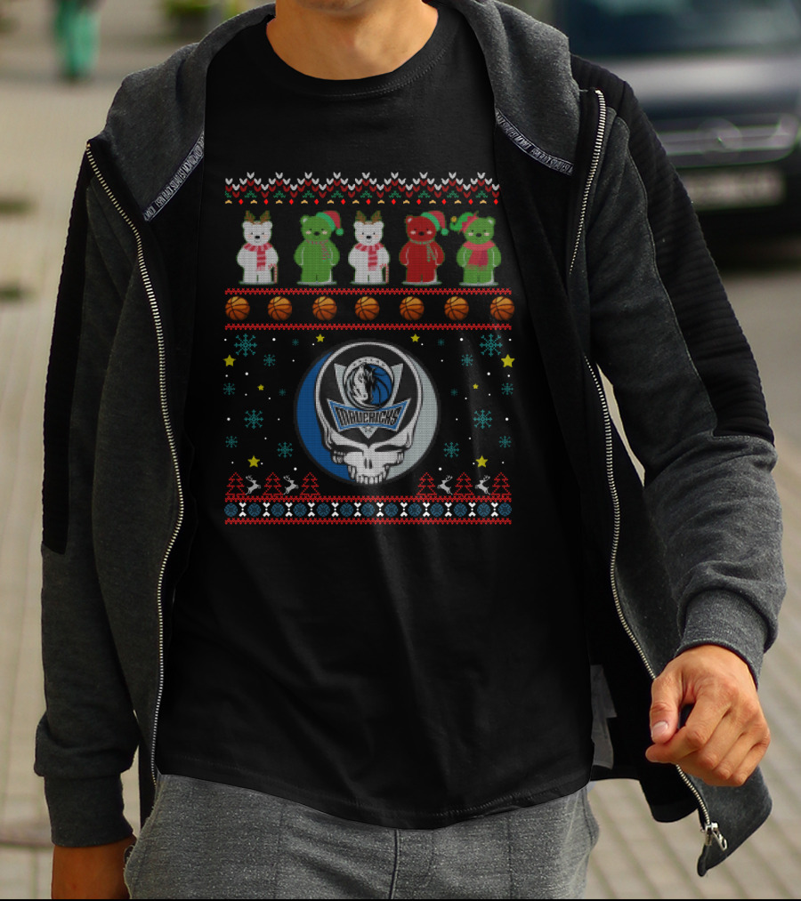 Dallas Mavericks Grateful Dead Bears Christmas T-Shirt