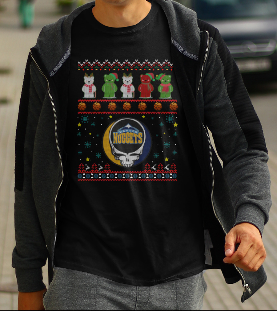 Denver Nuggets Grateful Dead Bears Christmas T-Shirt