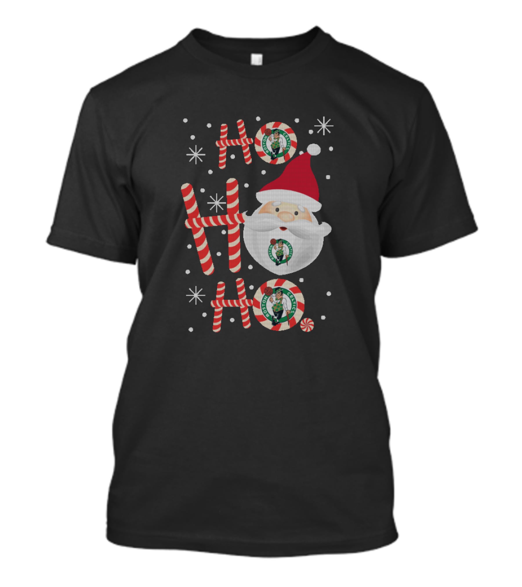 Ho Ho Ho Santa Christmas For Boston Celtics Fans T-Shirt