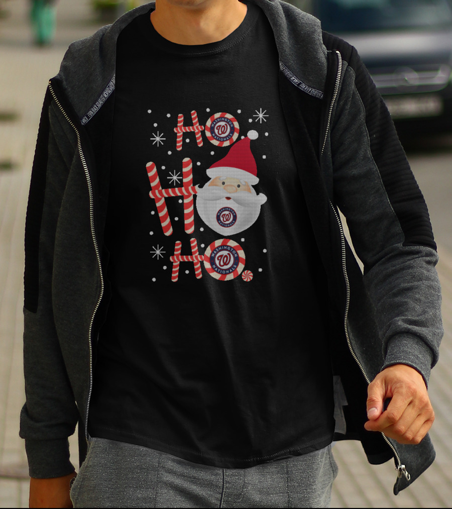 Ho Ho Ho Santa Claus Christmas For Washington Nationals Fans With Team T-Shirt