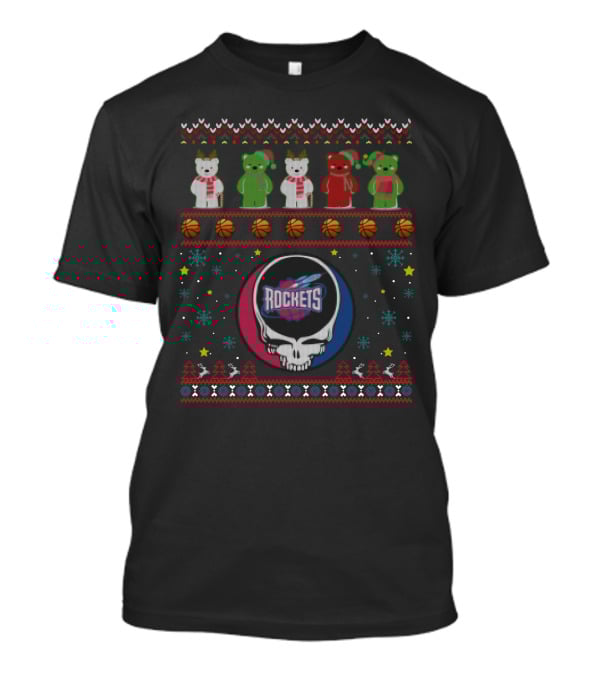 Houston Rockets Grateful Dead Christmas Bears T-Shirt