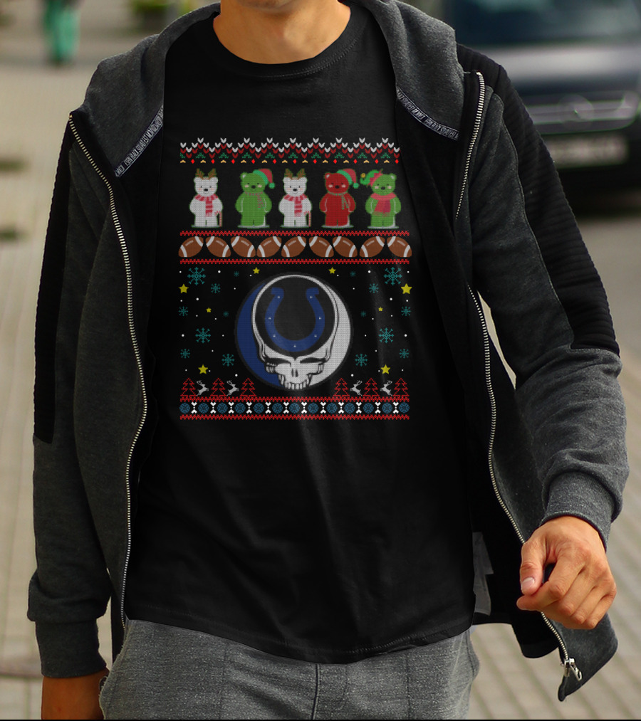 Indianapolis Colts Grateful Dead Bears Christmas T-Shirt