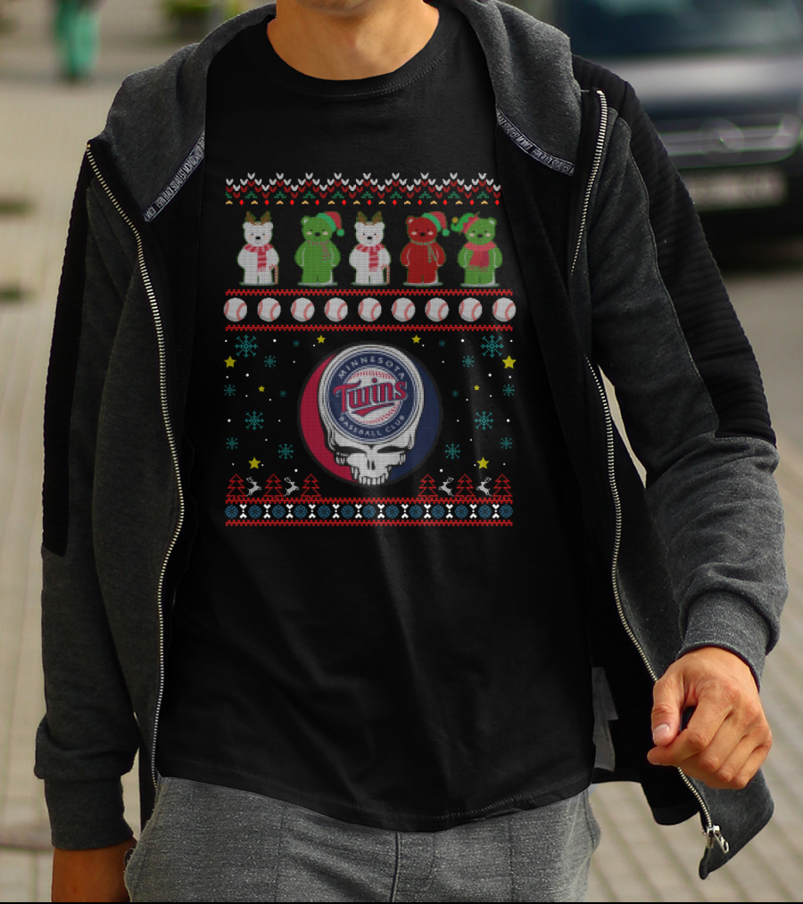 Minnesota Twins Grateful Dead Bears Baseball Holiday T-Shirt
