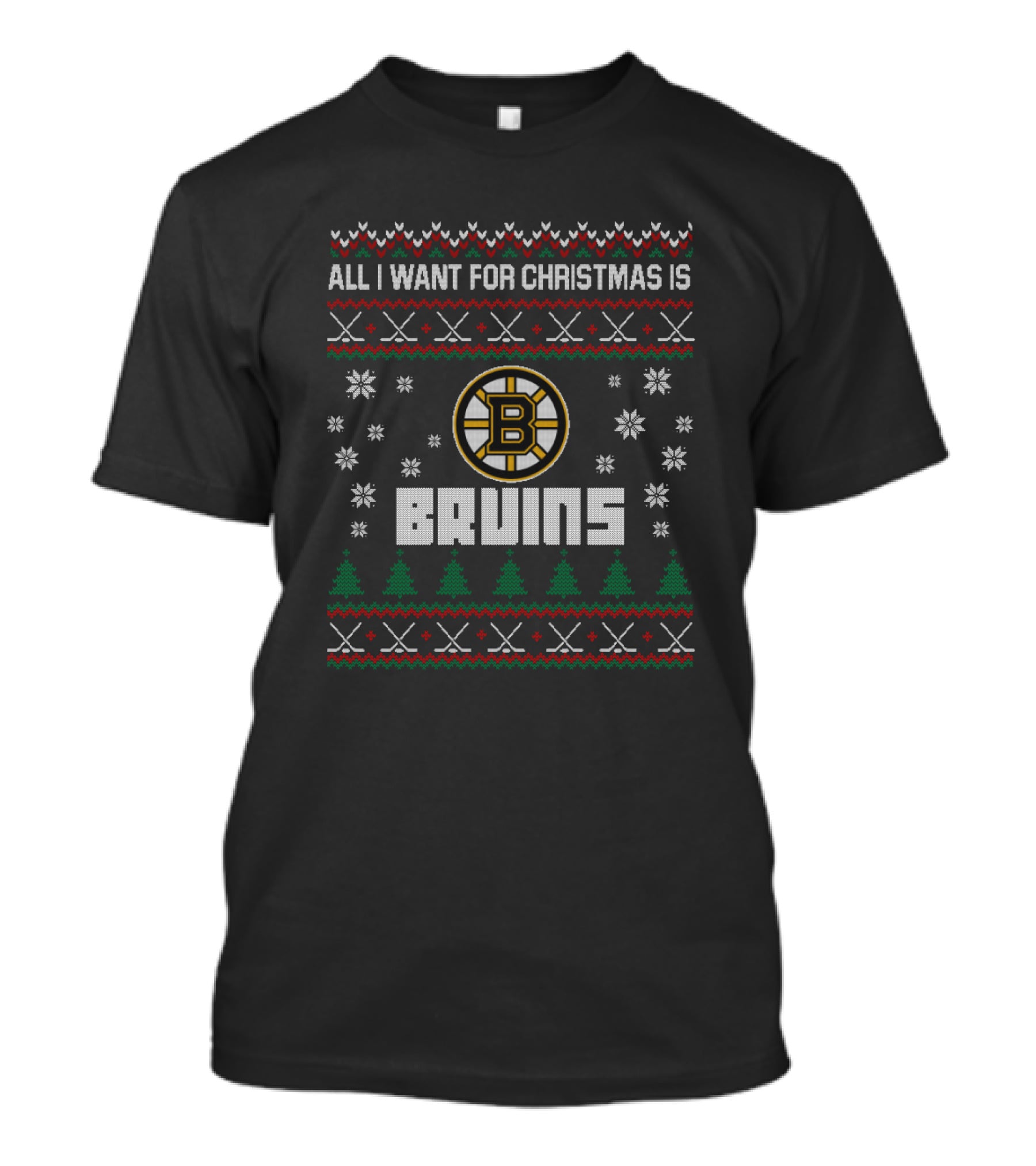 Boston Bruins Ugly Christmas Sweater Design For Fans With Festive Holiday T-Shirt
