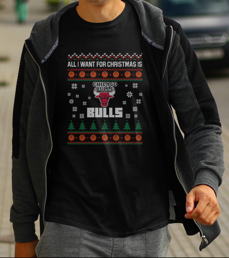 All I Want For Christmas Is Chicago Bulls Ugly Christmas T-Shirt