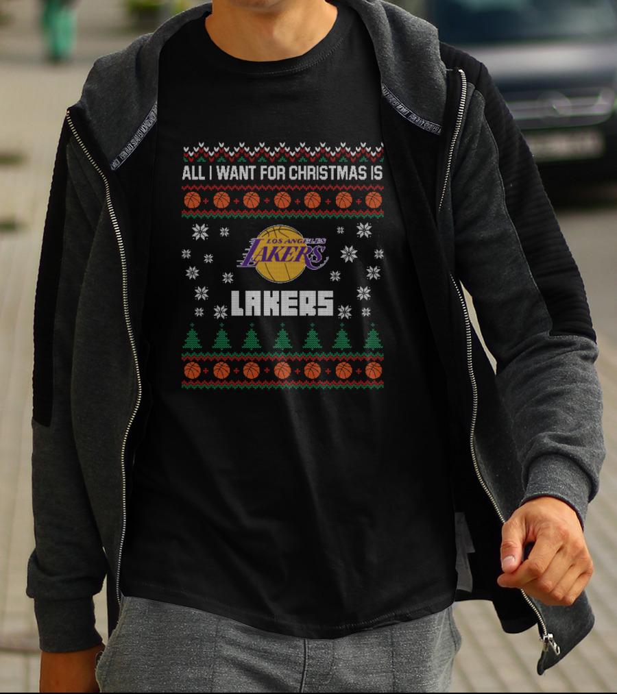 All I Want For Christmas Is Los Angeles Lakers Ugly T-Shirt