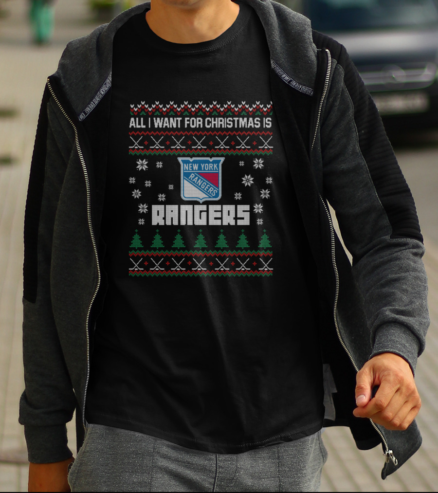 All I Want For Christmas Is New York Rangers Fans Holiday T-Shirt
