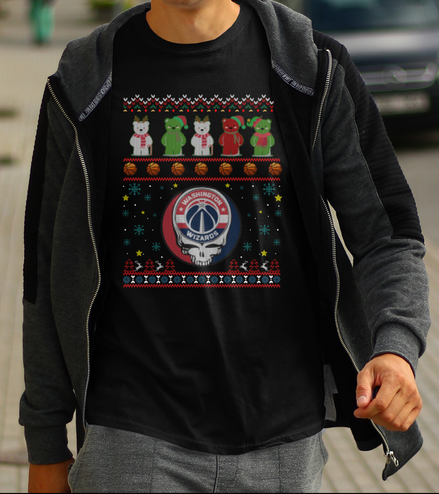 Washington Wizards Grateful Dead Bears Christmas T-Shirt