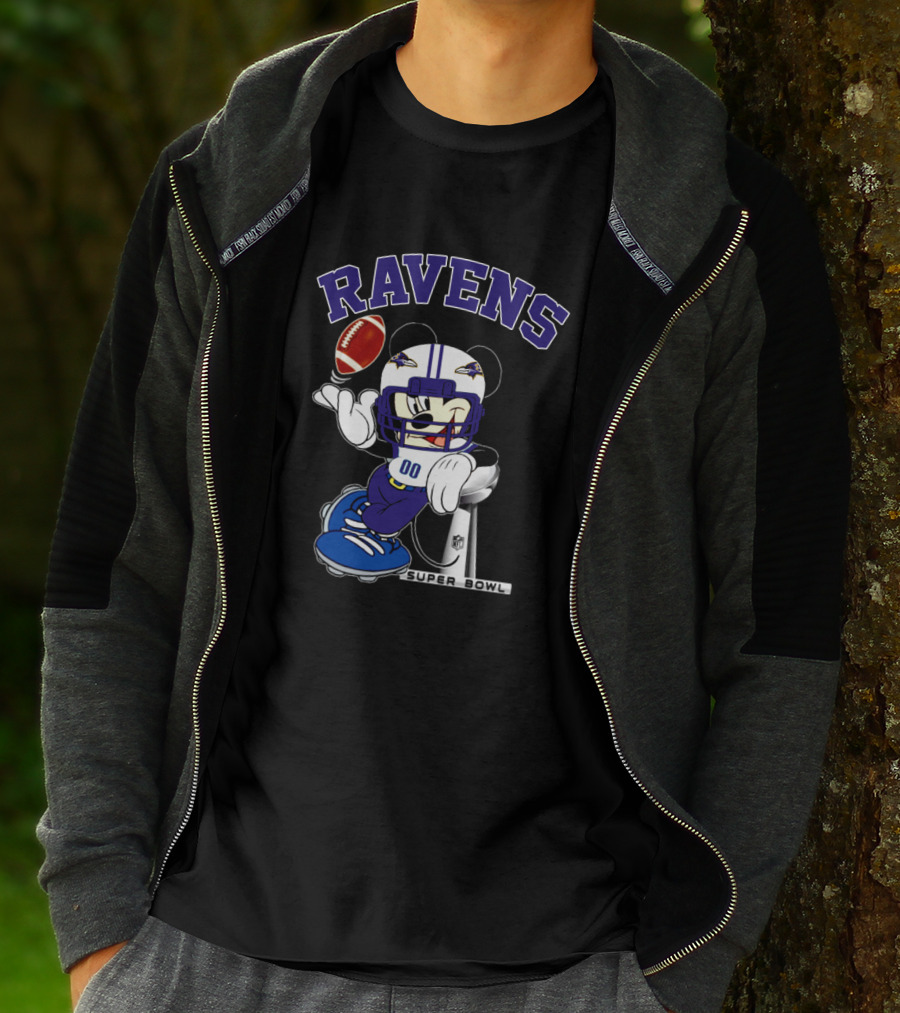 Ravens Mickey Super Bowl Nfl Baltimore T-Shirt