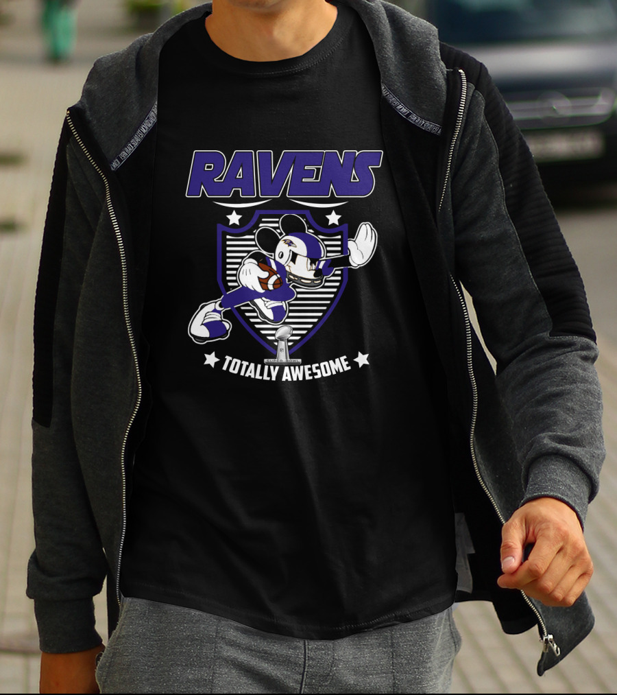 Ravens Totally Awesome Mickey Football Fan T-Shirt