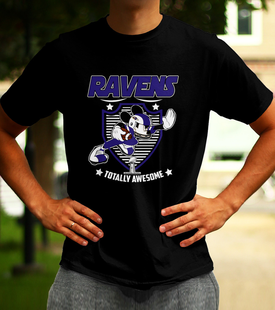 Ravens Totally Awesome Mickey Football Fan T-Shirt