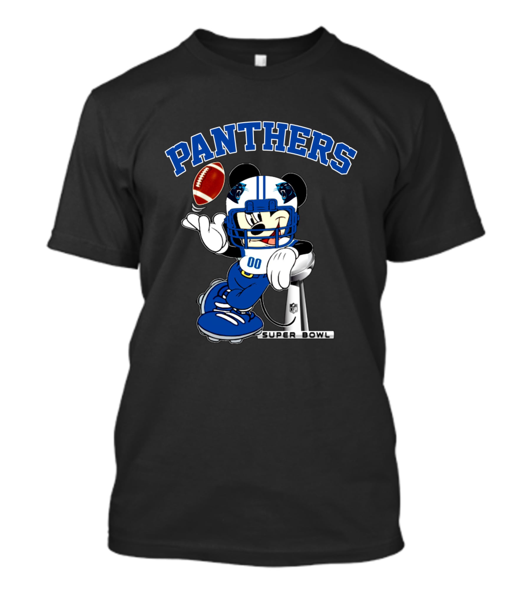 Carolina Panthers Mickey Nfl Super Bowl Football Player T-Shirt