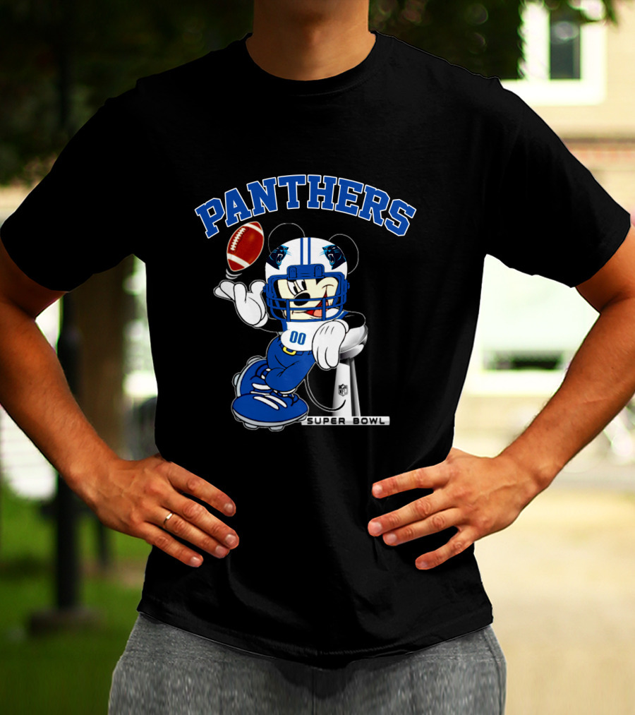 Carolina Panthers Mickey Nfl Super Bowl Football Player T-Shirt
