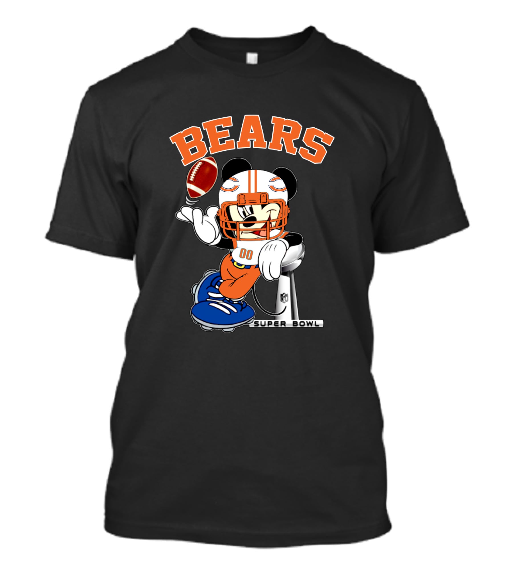 Bears Nfl Mickey Super Bowl Football Character T-Shirt