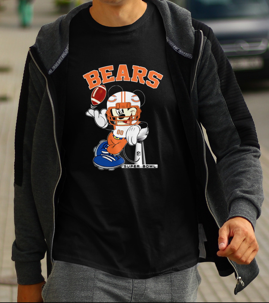 Bears Nfl Mickey Super Bowl Football Character T-Shirt