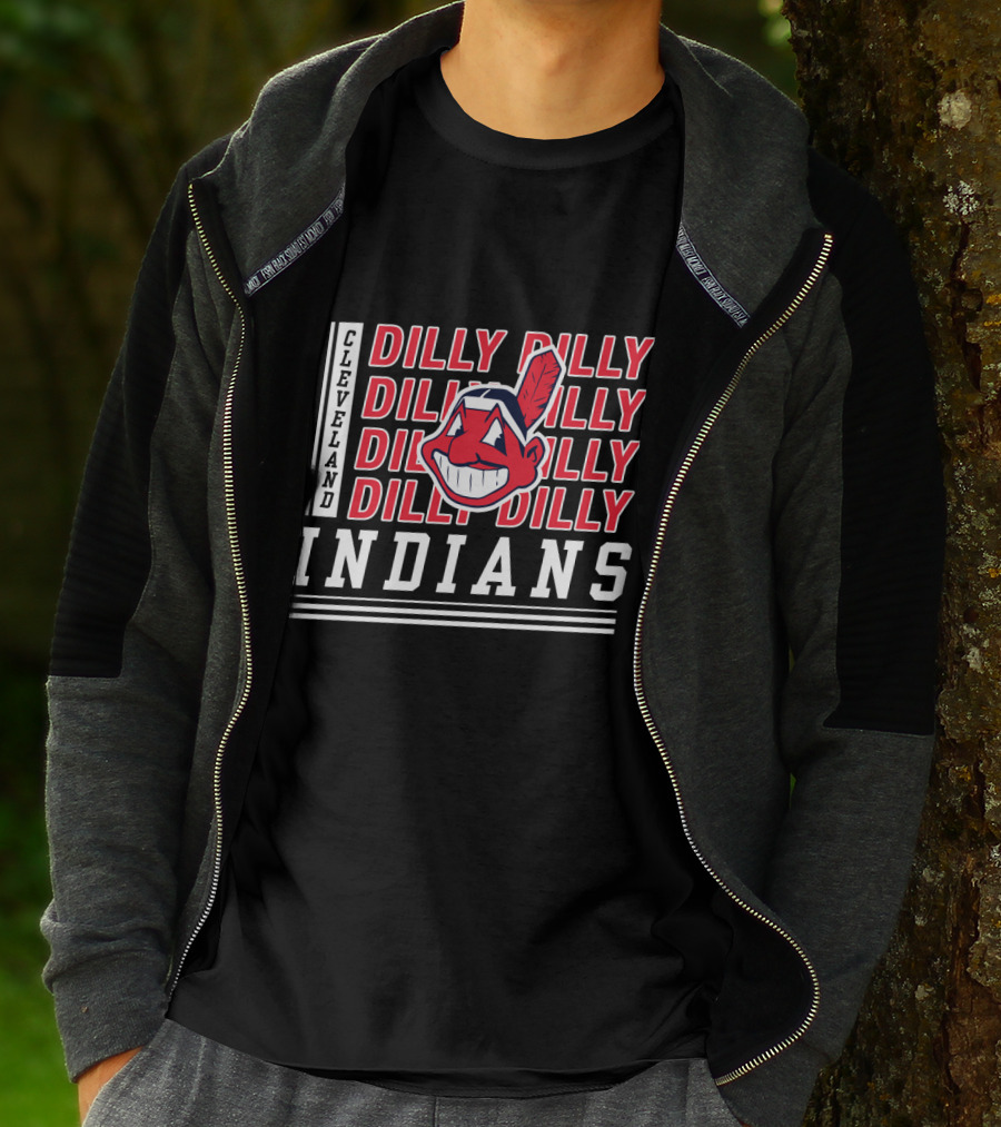 Cleveland Indians Dilly Dilly Red Text Chief Wahoo T-Shirt