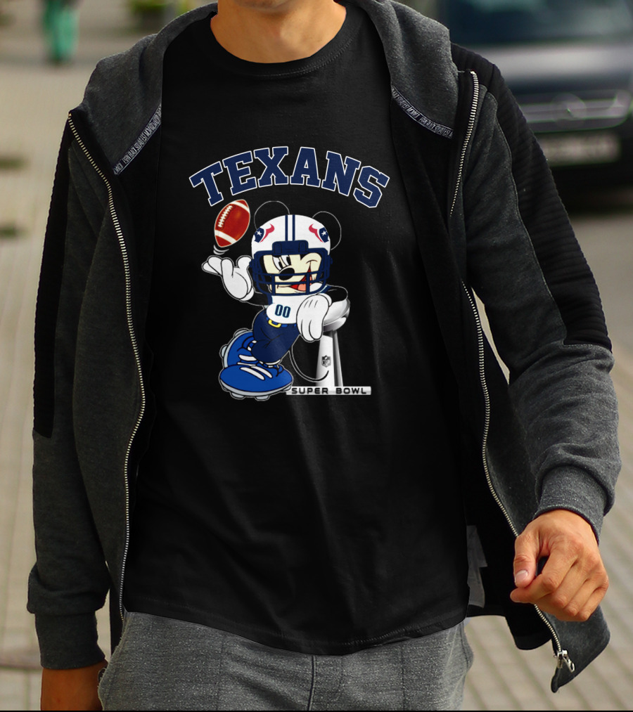 Texans Mickey Nfl Super Bowl Football T-Shirt