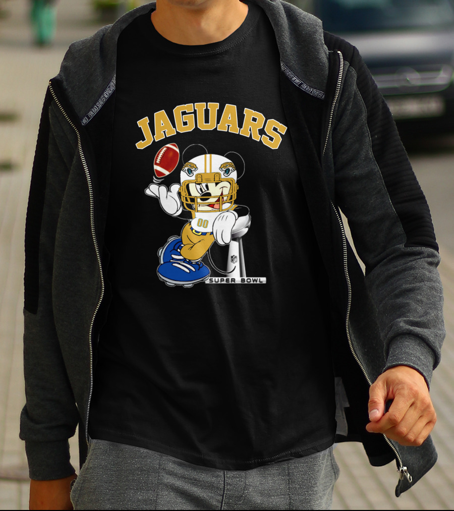 Jaguars Mickey Mouse Nfl Super Bowl Football T-Shirt
