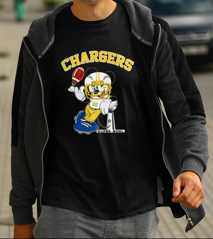 Chargers Mickey Nfl Super Bowl Football T-Shirt