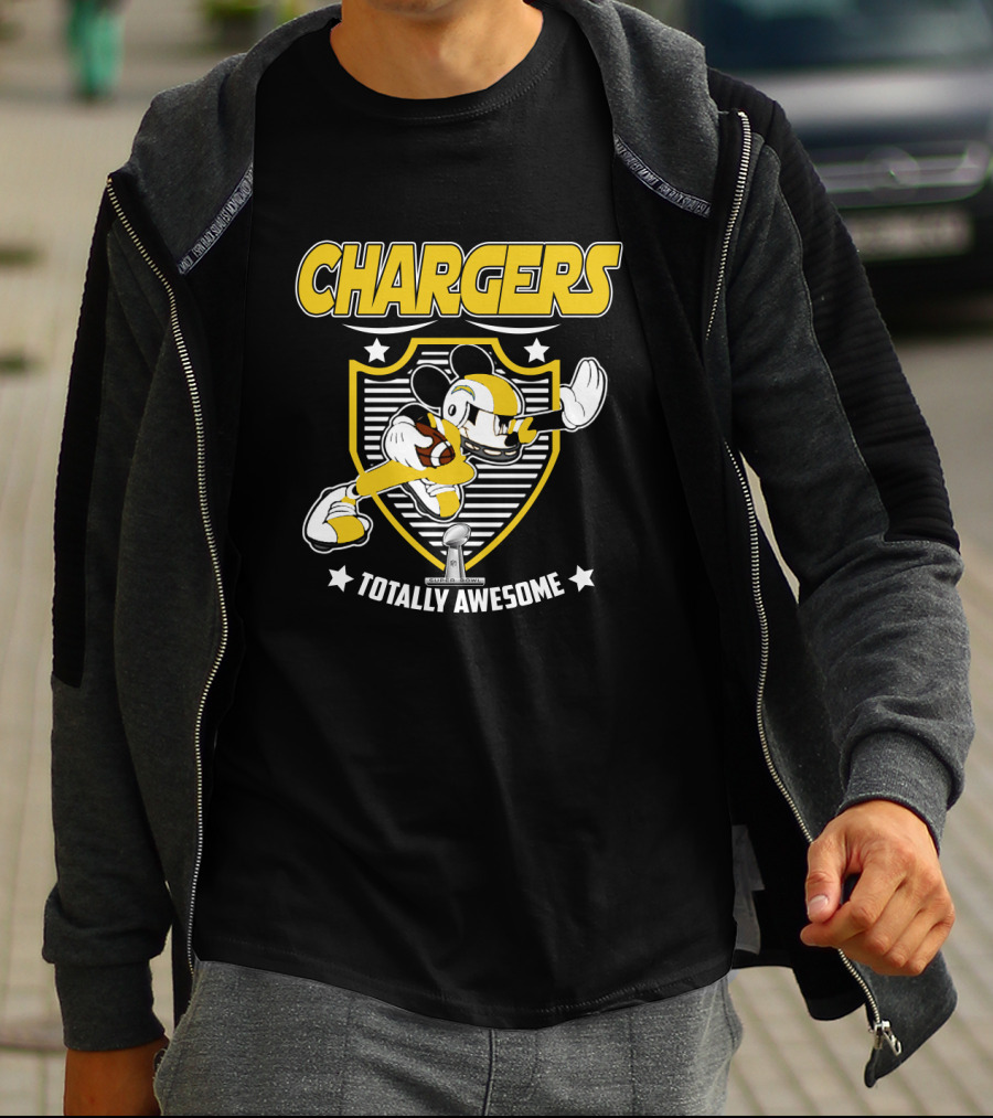 Chargers Totally Awesome Mickey Football Fans T-Shirt