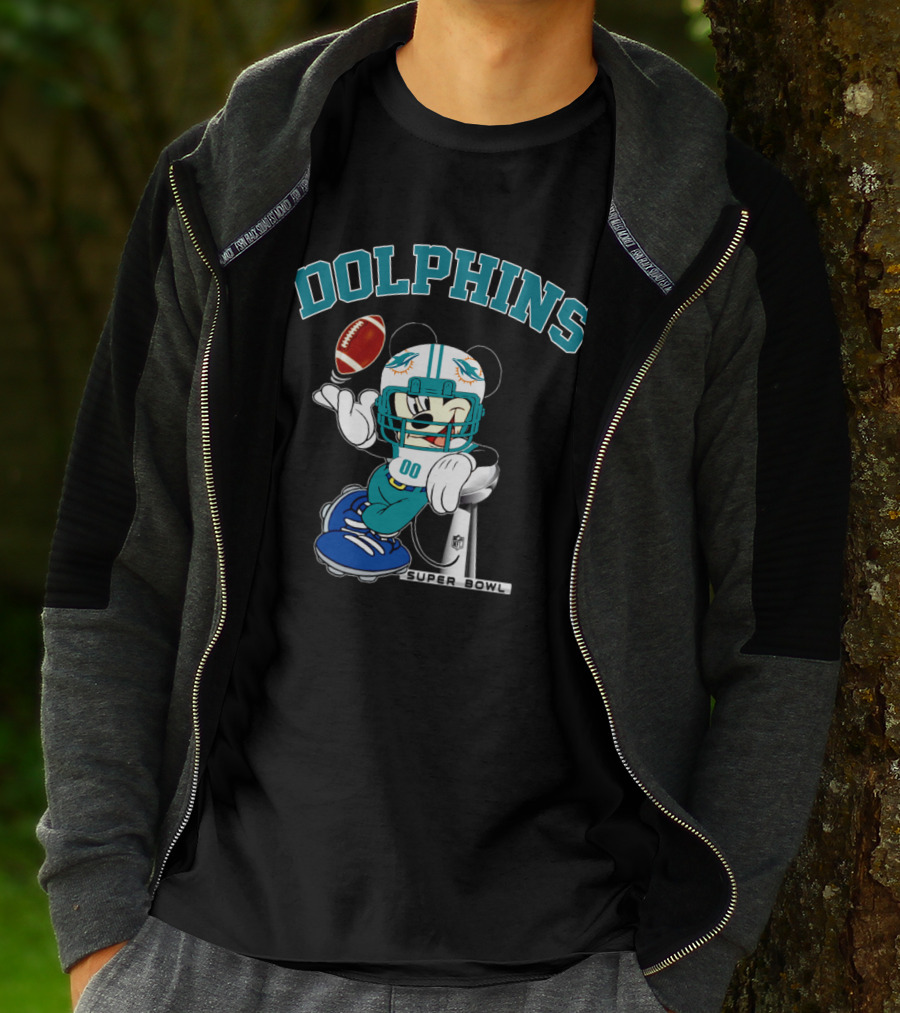 Miami Dolphins Mickey Nfl Super Bowl Football T-Shirt