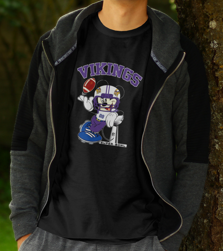 Vikings Minnesota Mickey Nfl Super Bowl Football T-Shirt