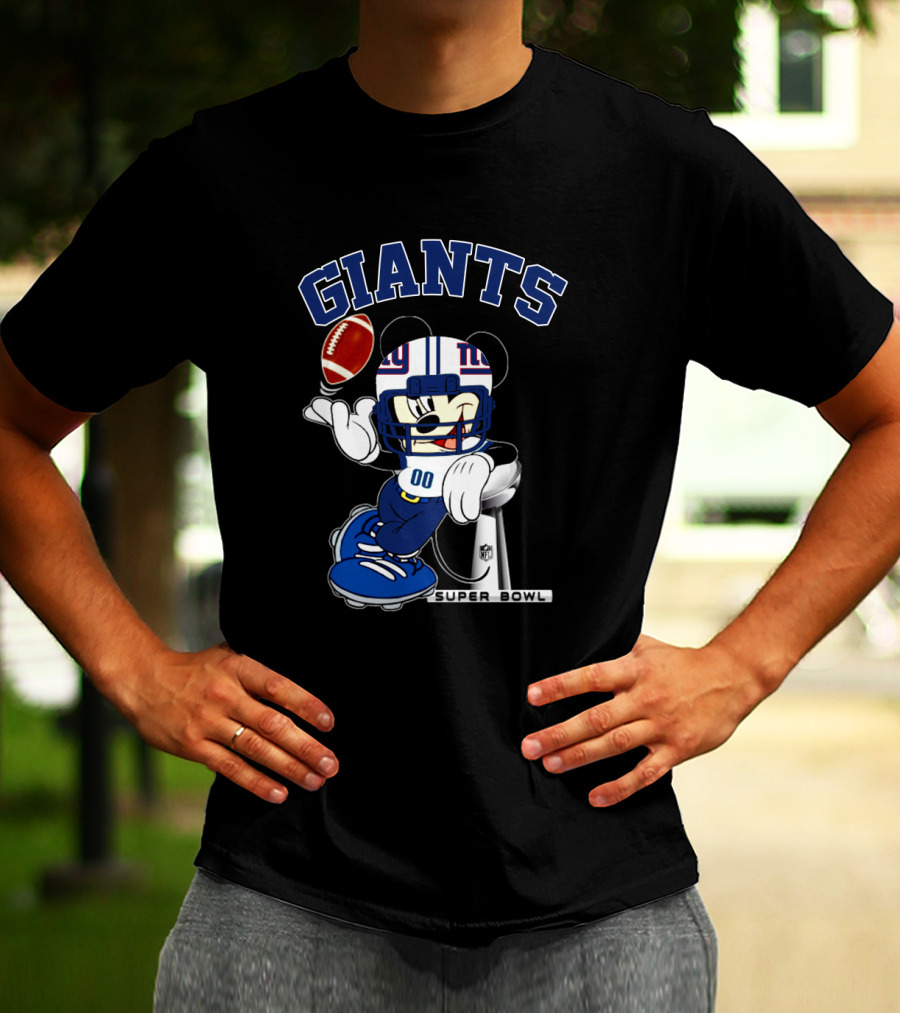 Giants Mickey Nfl Super Bowl Football T-Shirt
