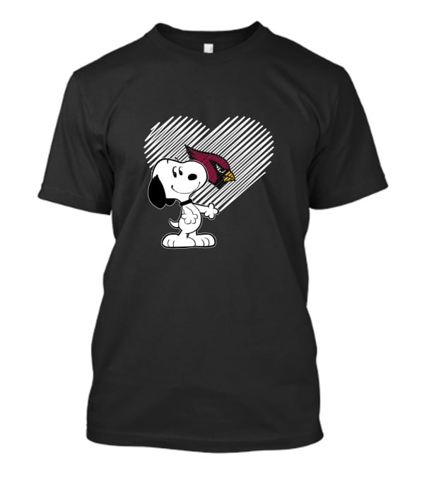 Snoopy Arizona Cardinals Heart For Fans T-Shirt