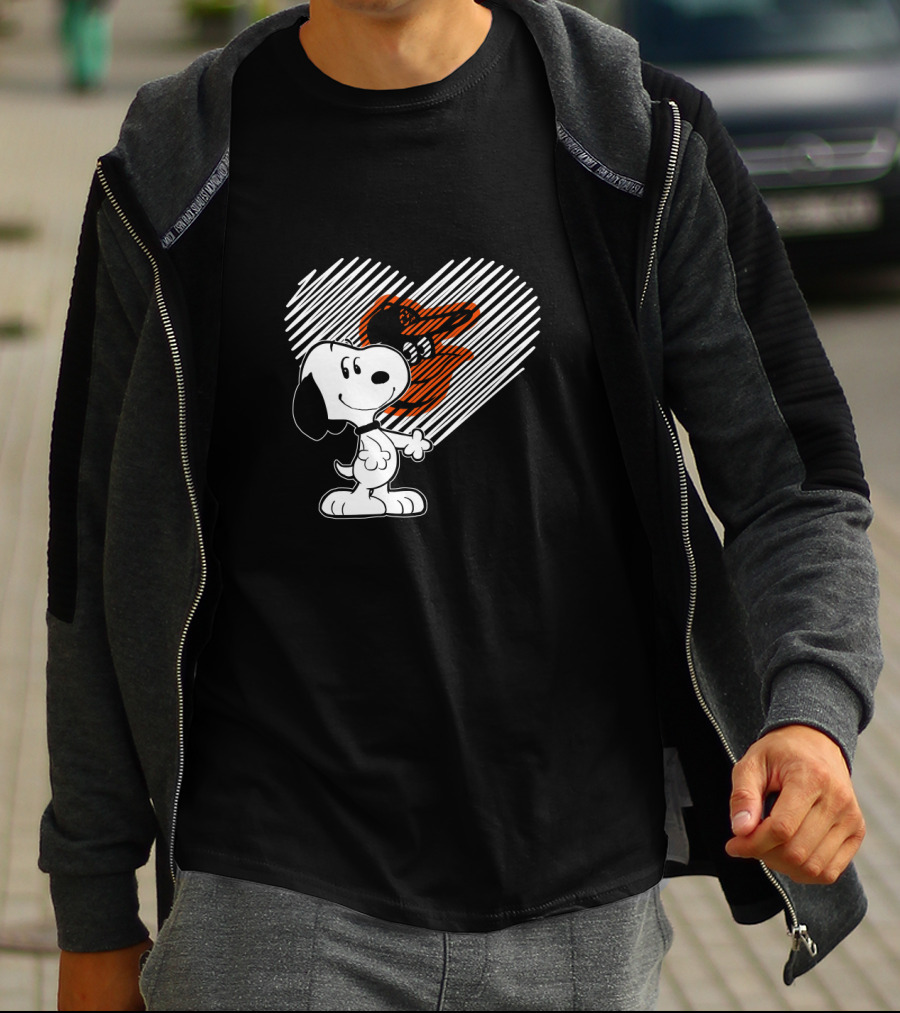 Snoopy Heart Baltimore Orioles MLB Fan T-Shirt