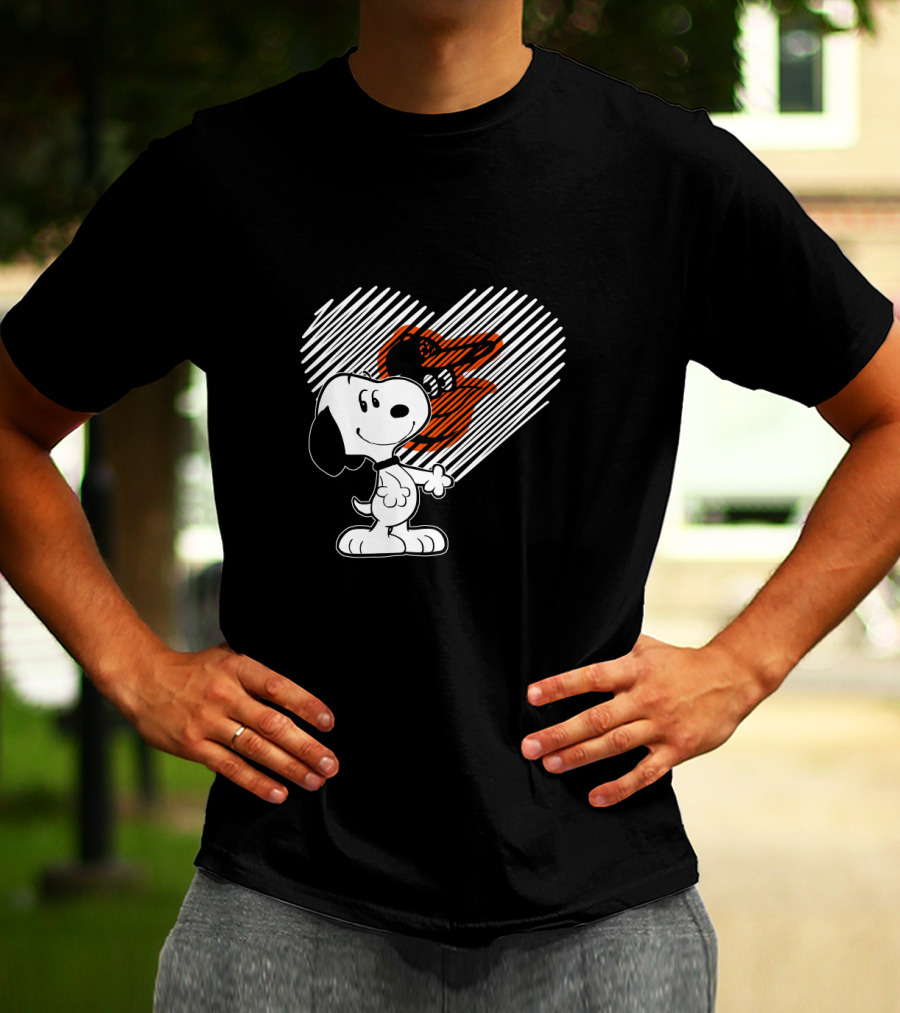 Snoopy Heart Baltimore Orioles MLB Fan T-Shirt
