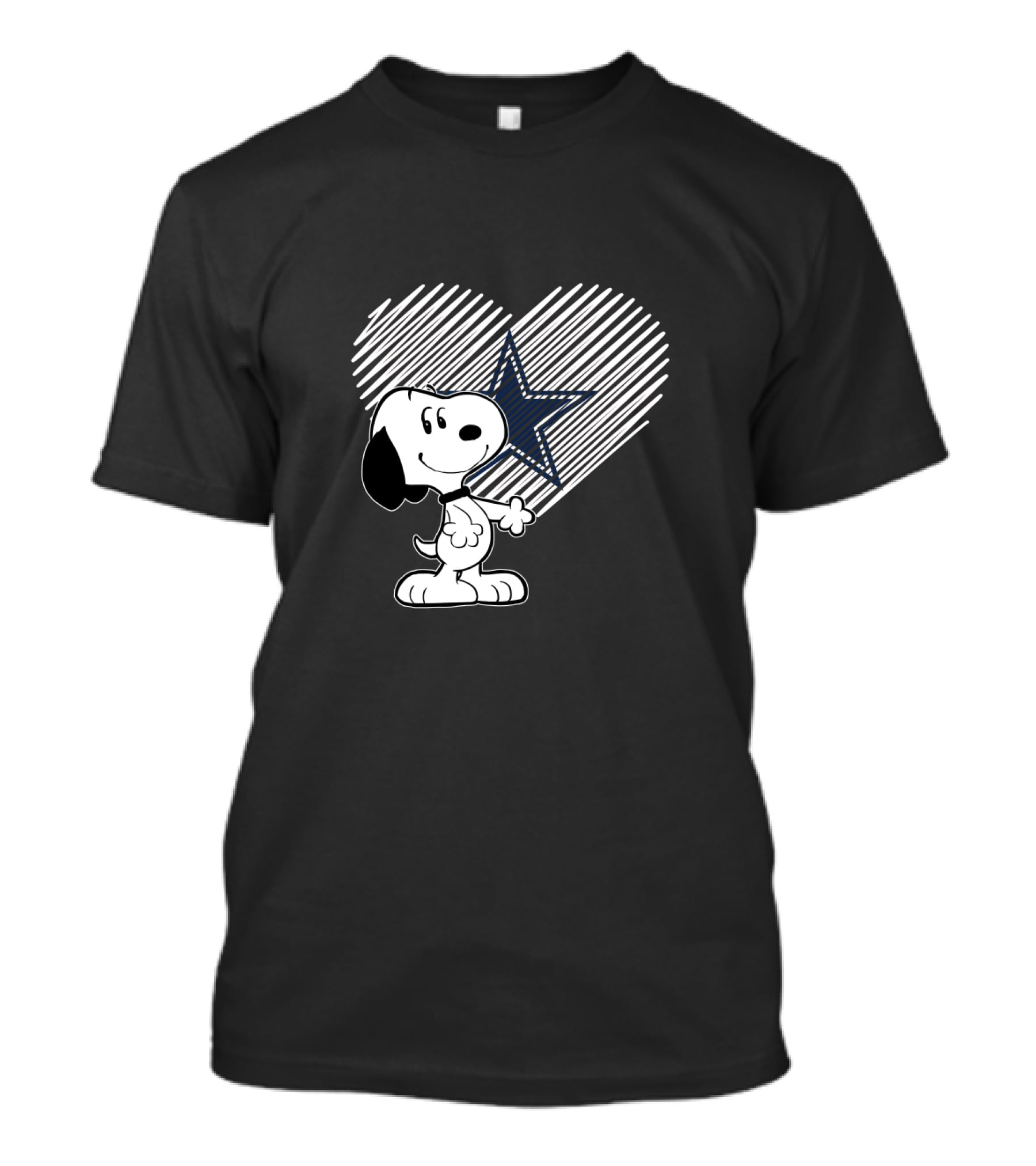 Snoopy Heart With Star Dallas Cowboys Fan Favorite T-Shirt