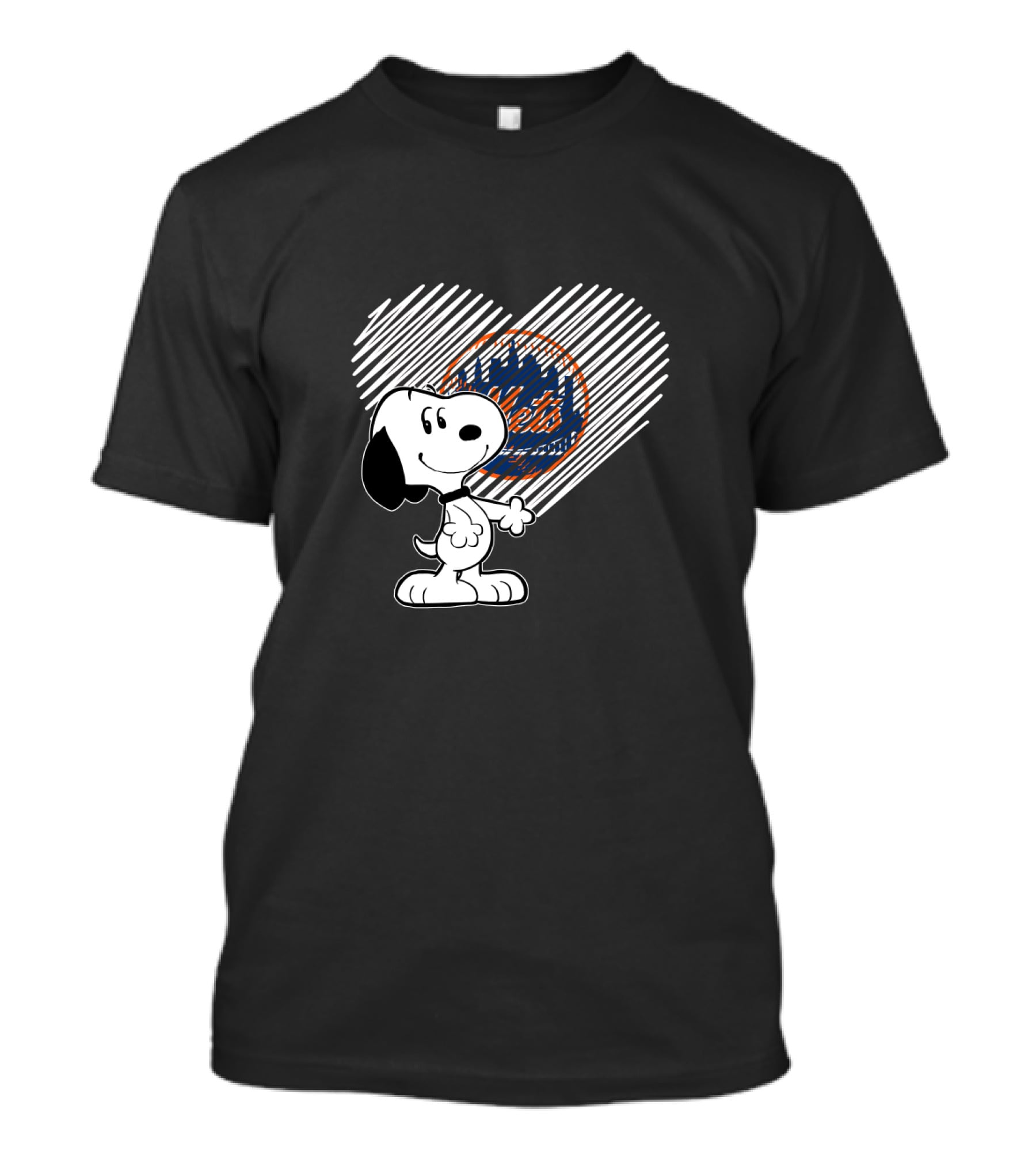 Snoopy Heart New York Mets Baseball Fan Iconic Peanuts Character T-Shirt