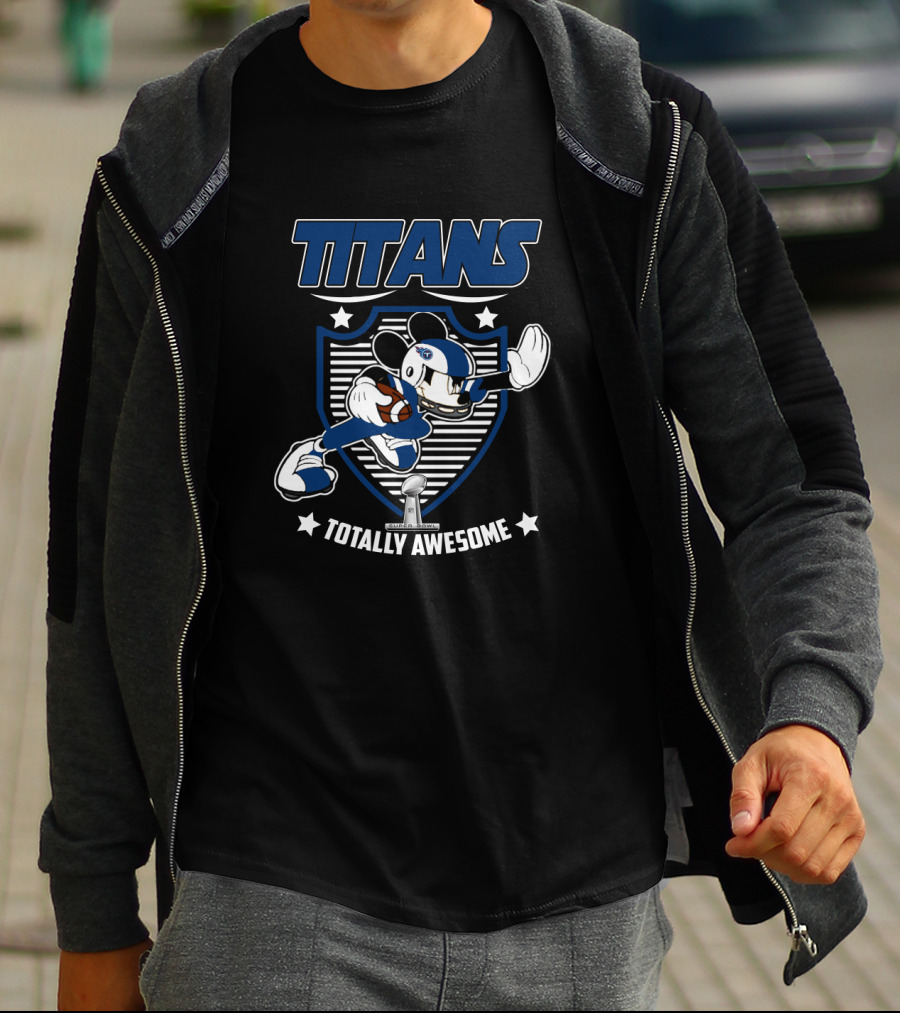 Titans Totally Awesome Mickey Football Fan Gear T-Shirt