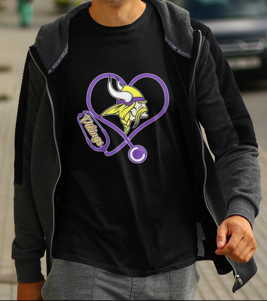 Vikings Stethoscope Heart T-Shirt