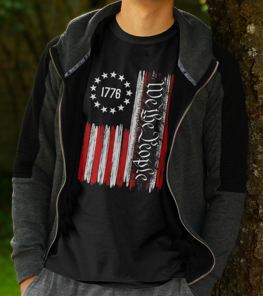 We The People 1776 American Patriotic Flag Stars Stripes T-Shirt