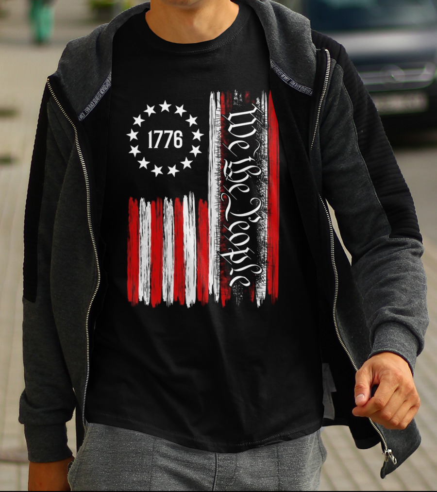 We The People 1776 American Patriotic Flag Stars Stripes T-Shirt