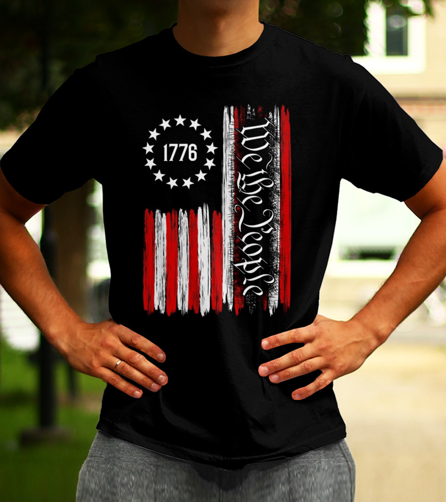 We The People 1776 American Patriotic Flag Stars Stripes T-Shirt