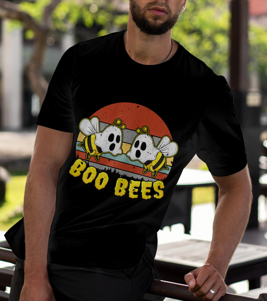 Boo Bees Retro Ghostly Bees Halloween Humor T-Shirt