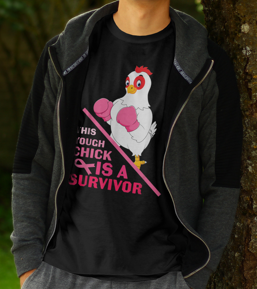 This Tough Chick Is A Survivor Breast Cancer Pink T-Shirt