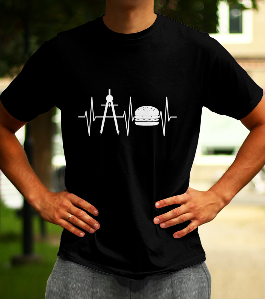 Burger Lover Heartbeat Compass T-Shirt