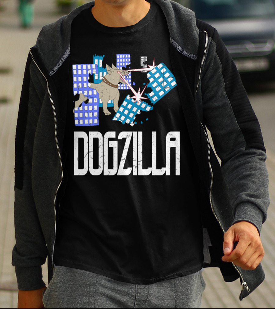 DOGZILLA Laser-Eyed Dog Rampaging Through Skyscrapers T-Shirt